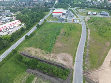 Aerial view of the commercial area