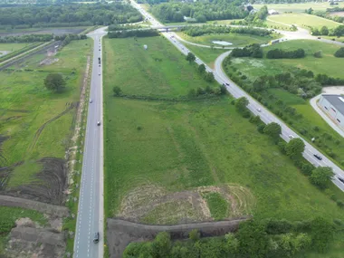 Aerial view of the commercial area