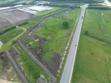 Aerial view of the commercial area