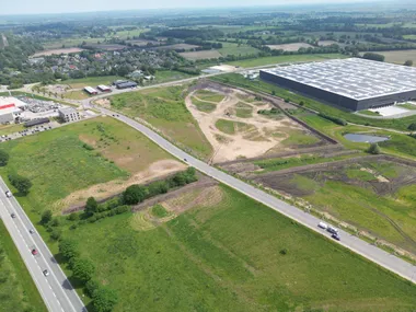 Aerial view of the commercial area